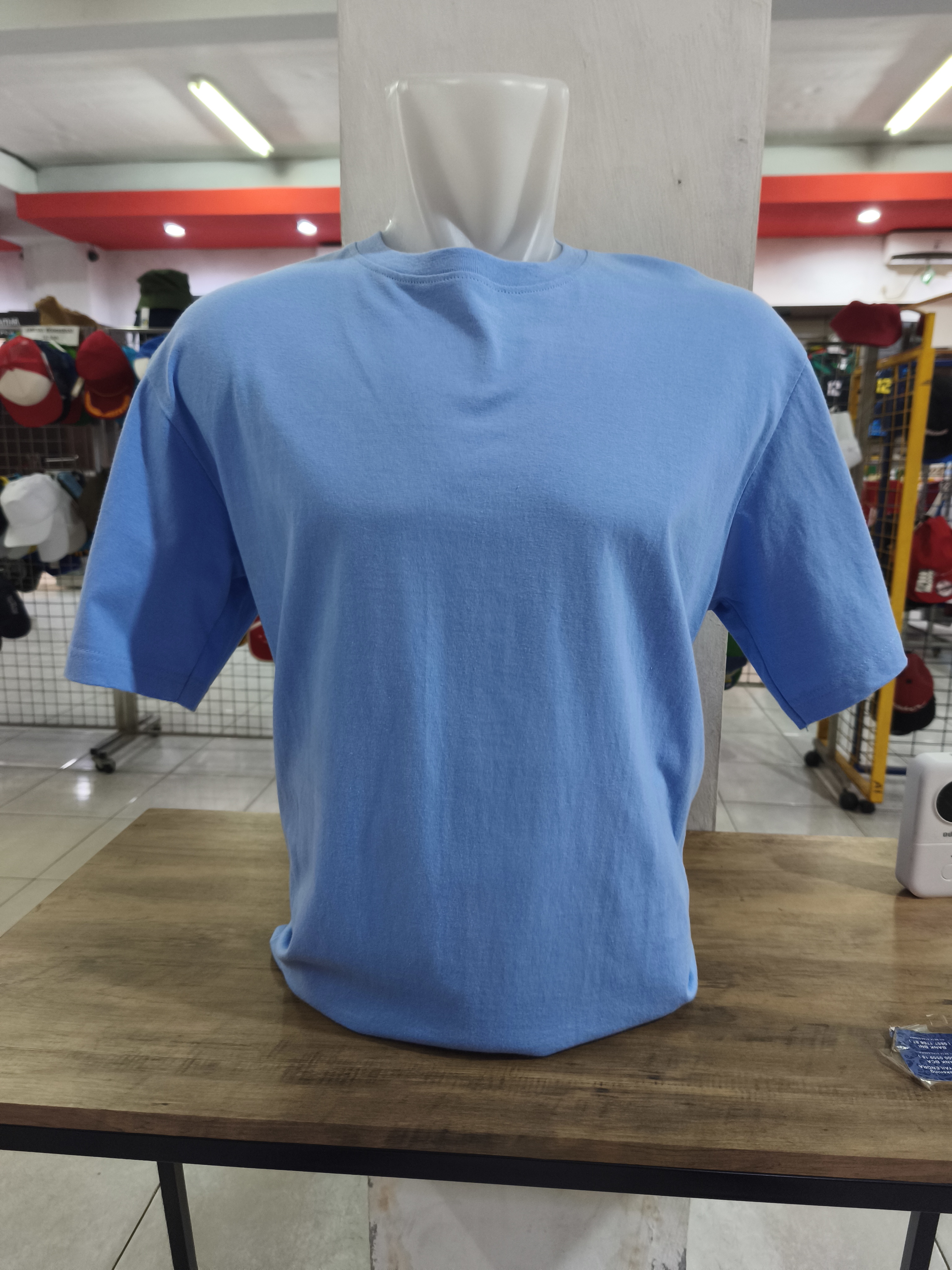 Kaos Oblong 607 Semi Combed 24s Biru Muda (Pendek)