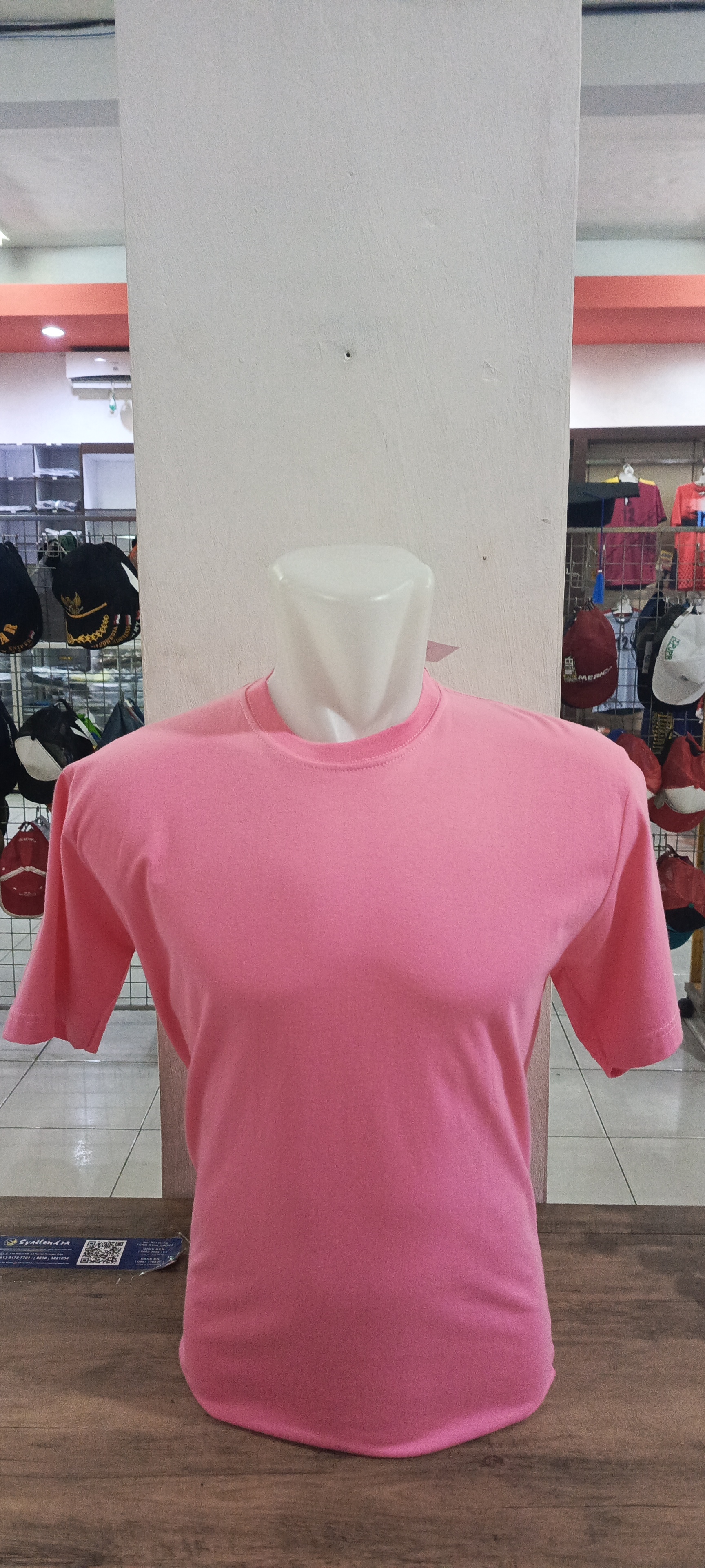 Kaos Oblong Elannor Combed 24s Bubblegum Pink (Pendek)