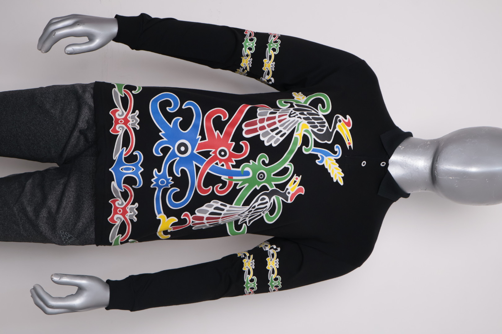Polo Dayak Tingang Kelakai Abdul Combed 24s Hitam (Panjang)