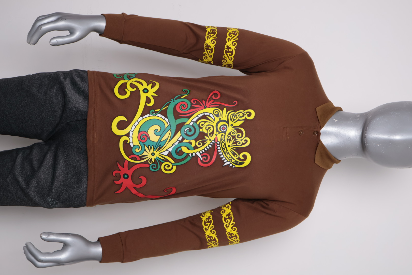 Polo Dayak Naga Abdul Combed 24s Toffee (Panjang)