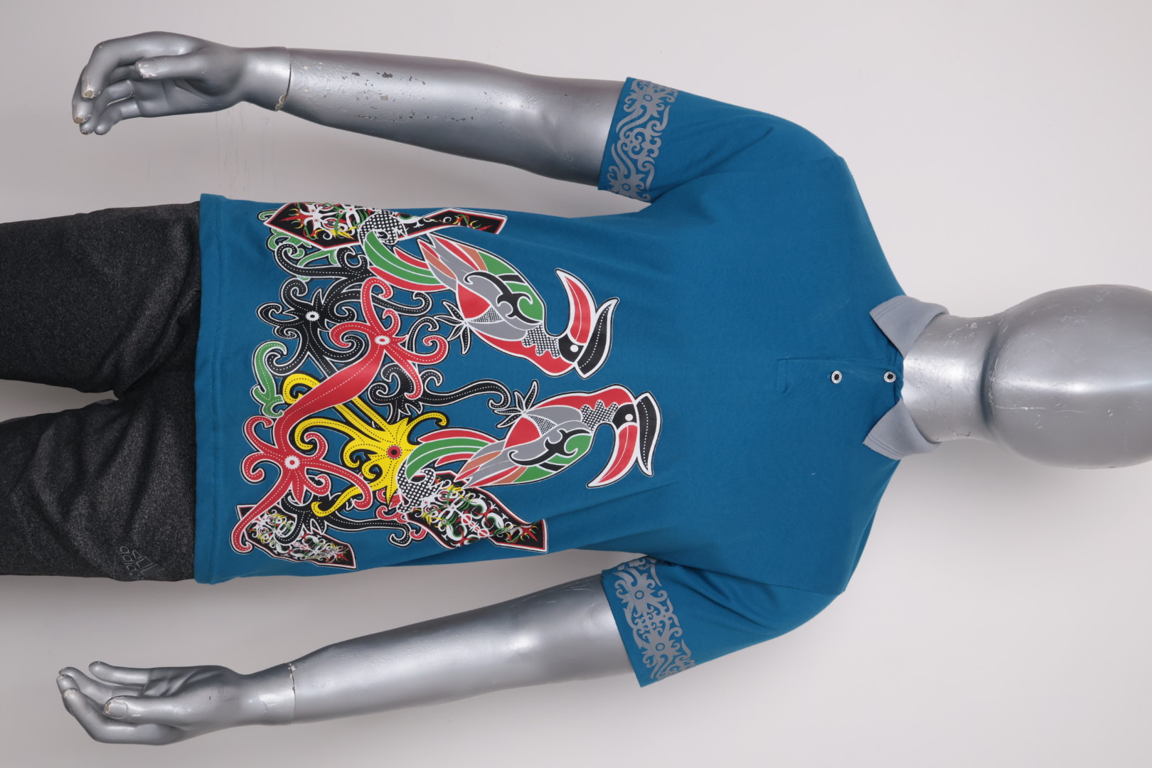 Polo Dayak Tingang Telawang Abdul Combed 24s Deep Blue (Pendek)
