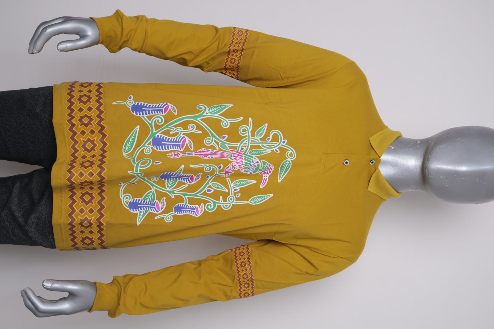 Polo Dayak Semar Tingang Abdul Combed 24s Dijon Yellow (Panjang)