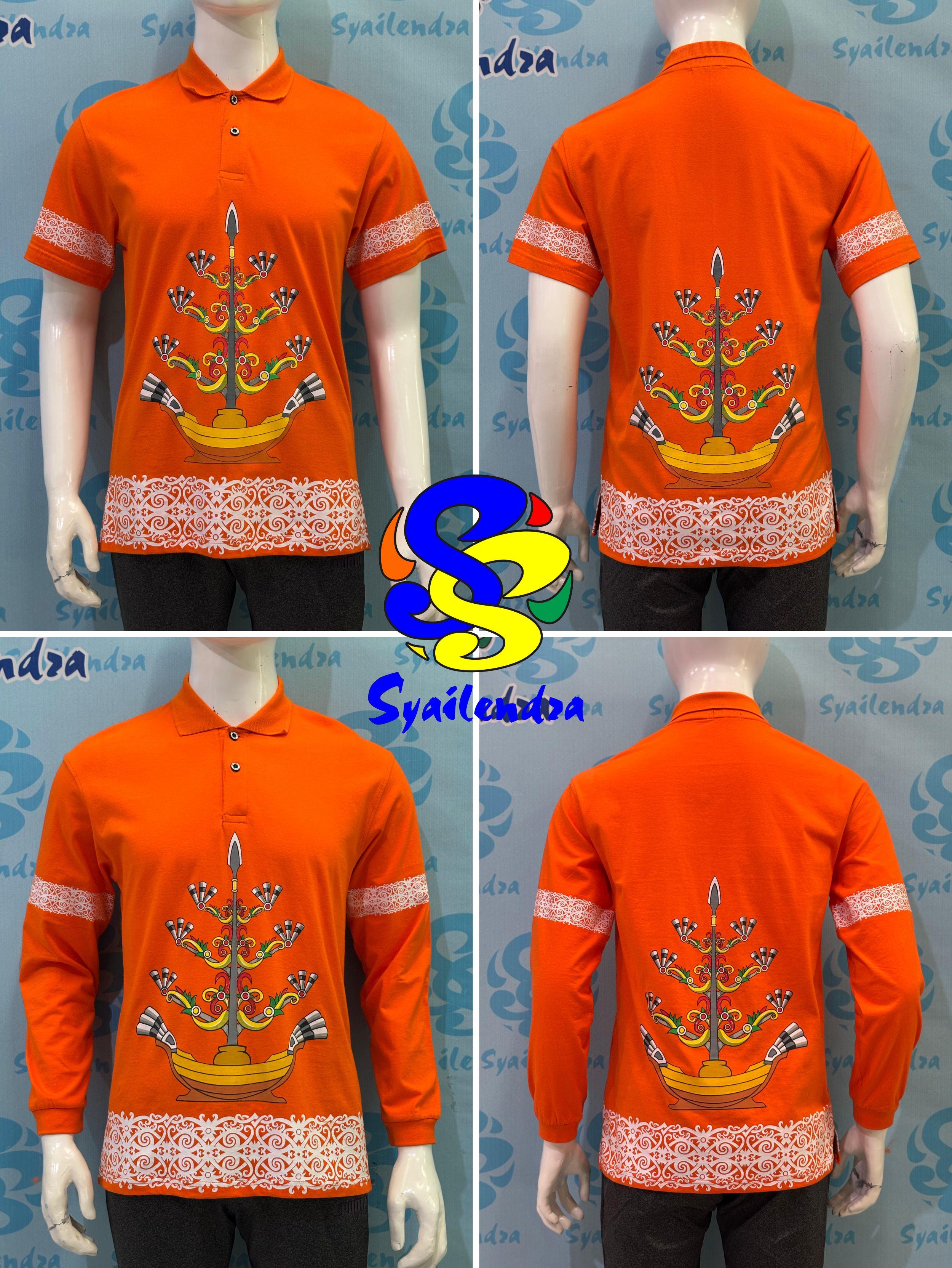 Polo Dayak Batang Garing 607 Semi Combed 24s Oren (Panjang)