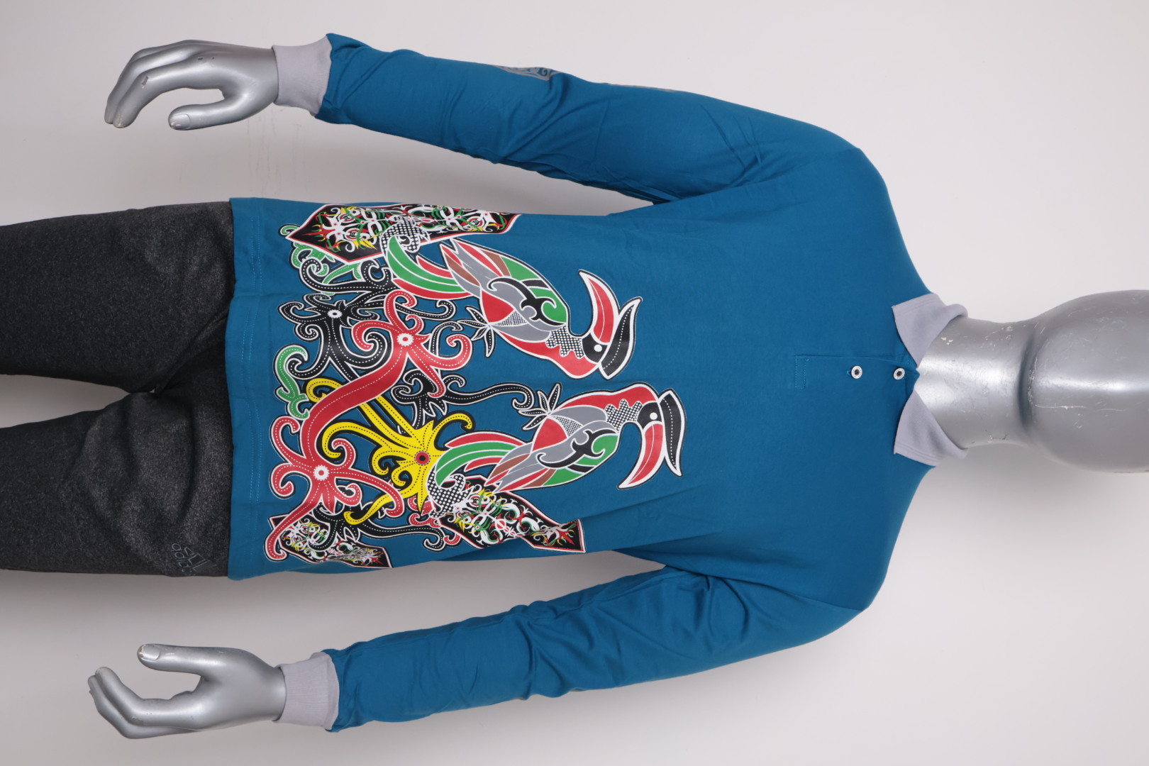 Polo Dayak Tingang Telawang Abdul Combed 24s Deep Blue (Panjang)