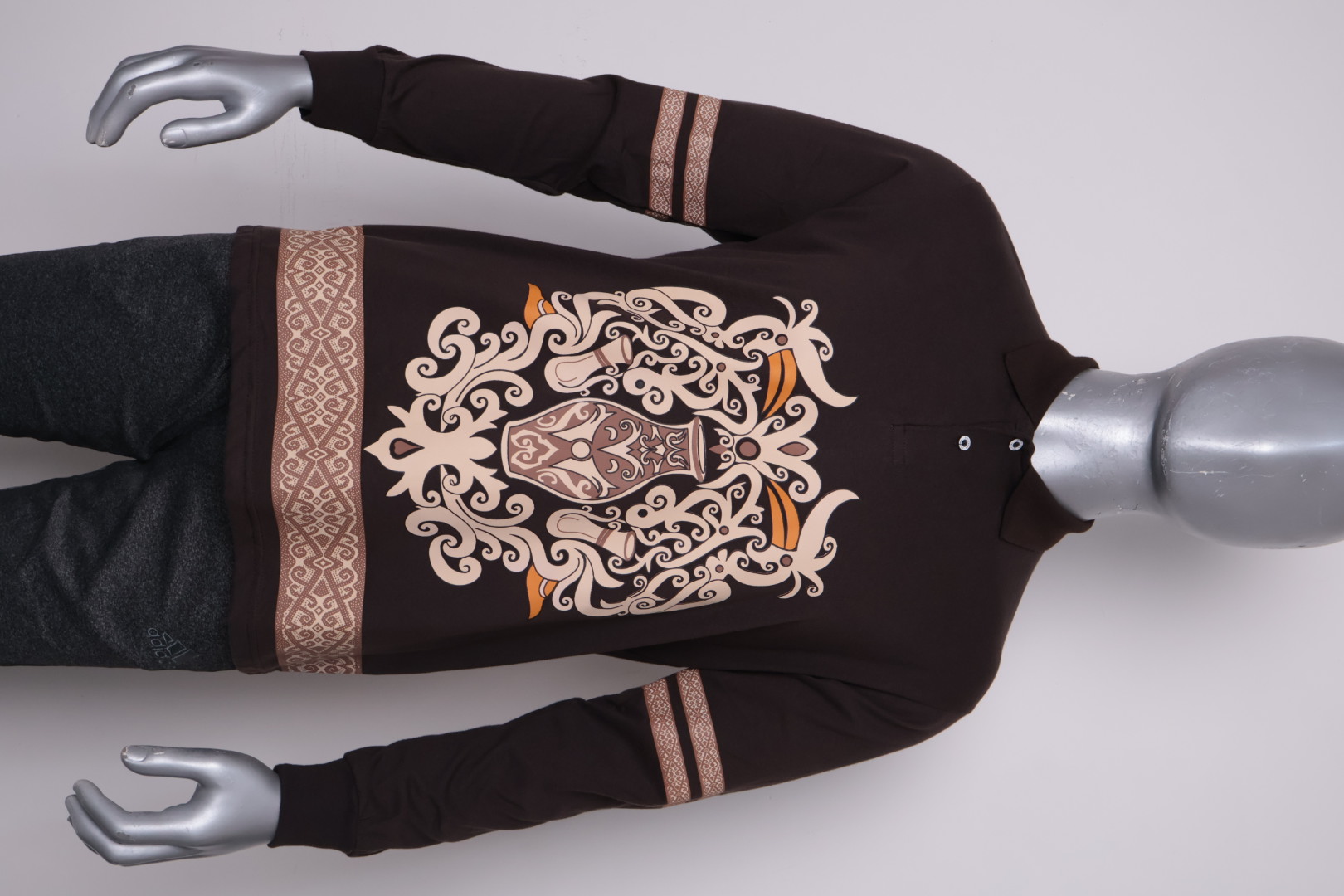 Polo Dayak Balanga Tingang Abdul Combed 24s Coklat Kopi (Panjang)