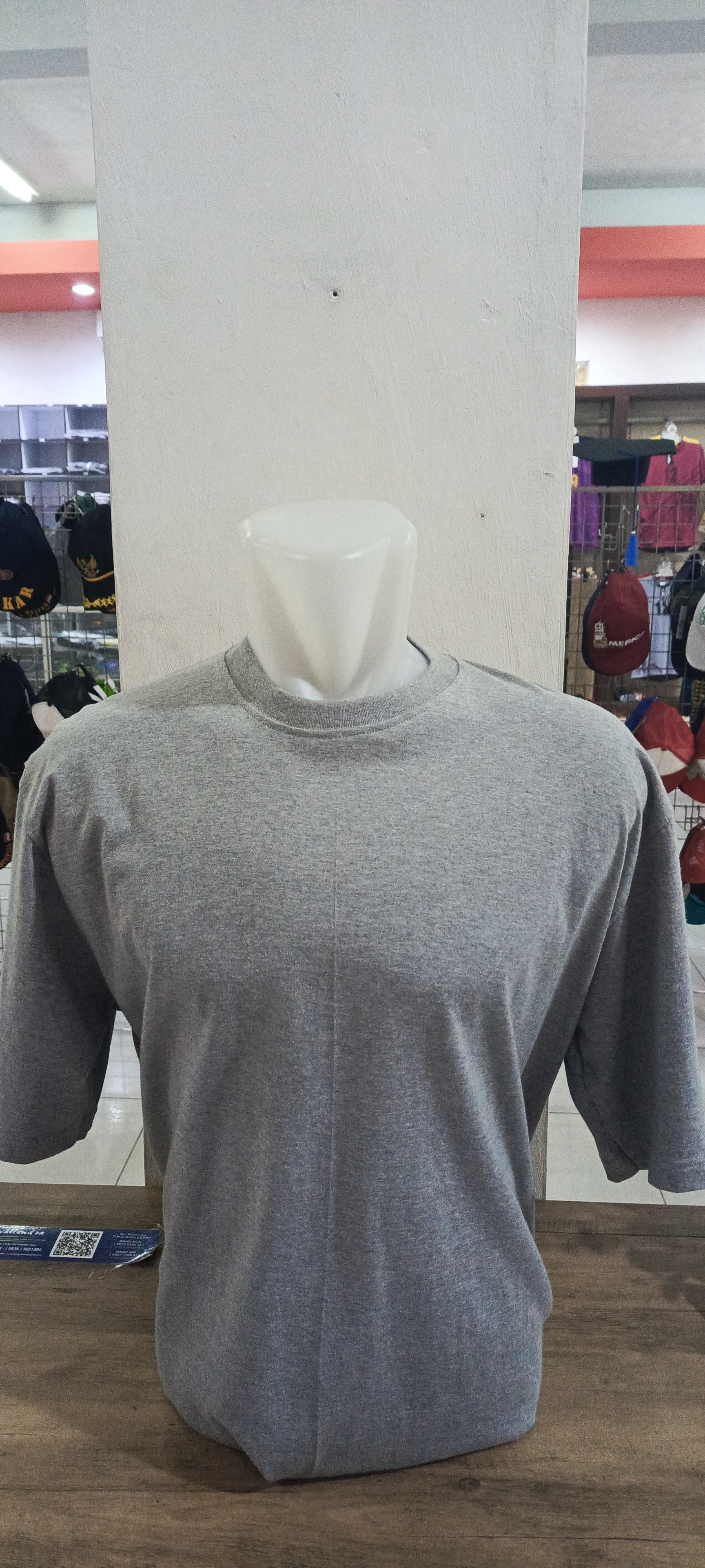 Kaos Oblong Ellanor Combed 24s Abu Misty (Pendek)